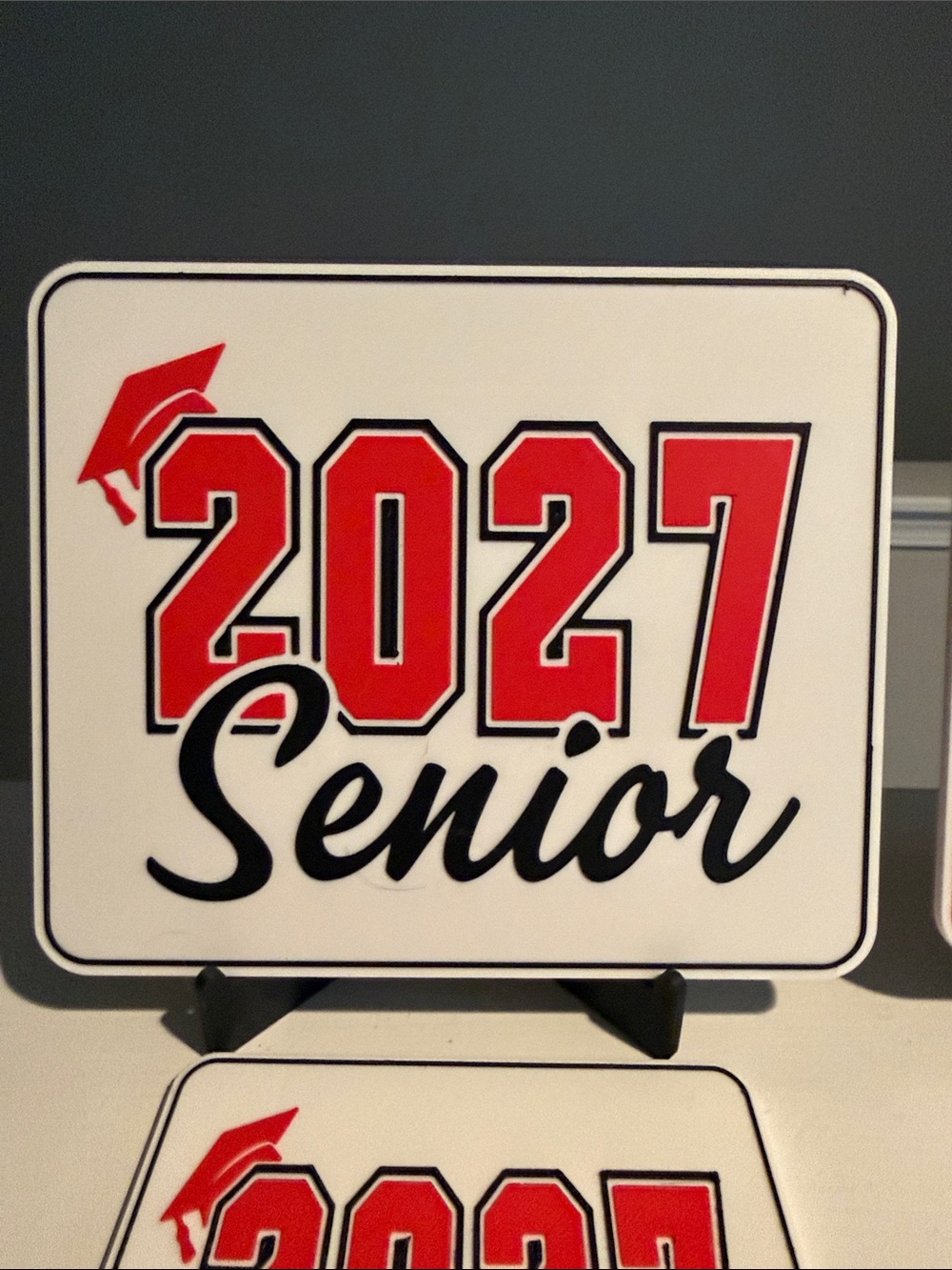 Senior 2027 signs and coaster - Red and Black Graduation gifts - Picture 6 of 7